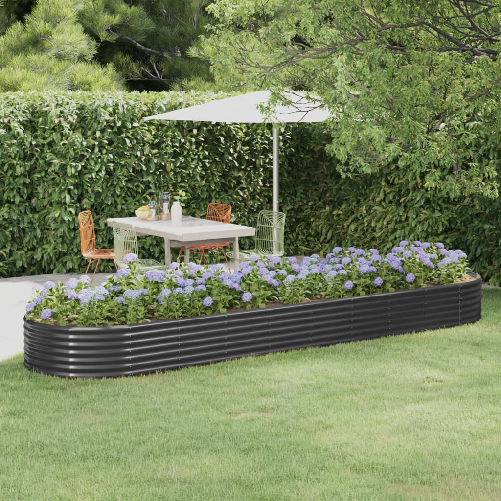 Hochbeet Verzinkter Stahl 396x100x36 cm Anthrazit