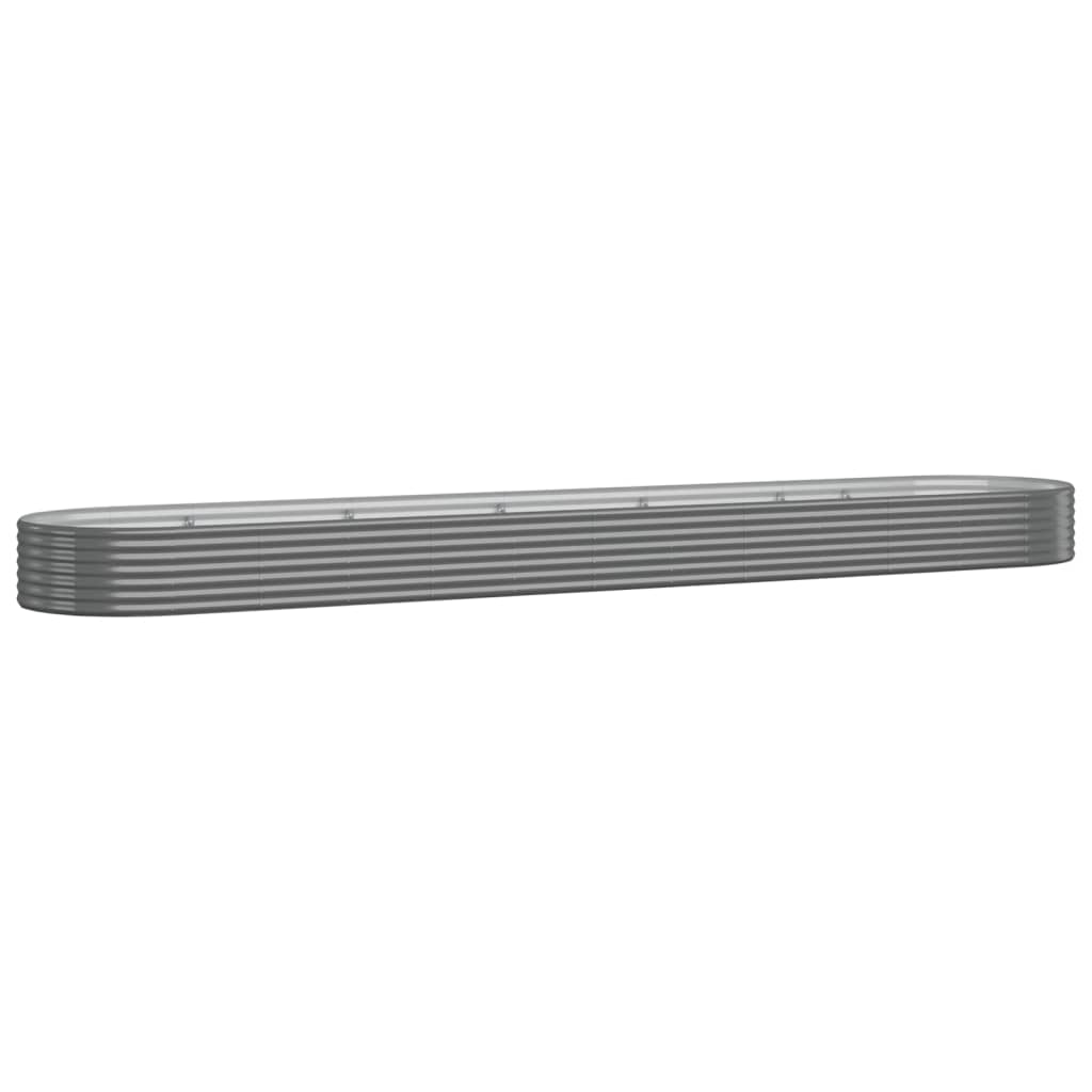 Raised bed powder-coated steel 507x100x36 cm grey