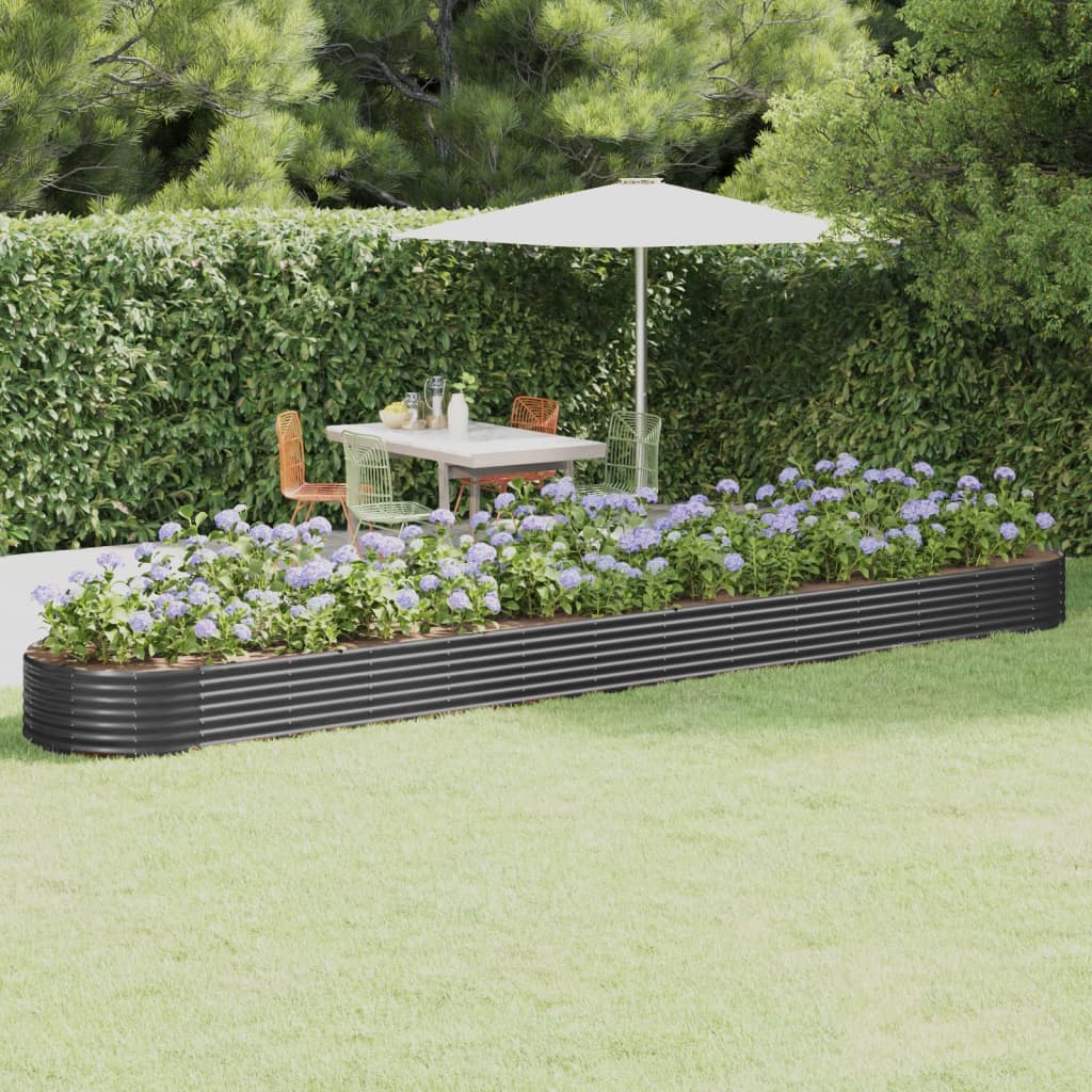 Raised bed powder-coated steel 544x100x36 cm anthracite
