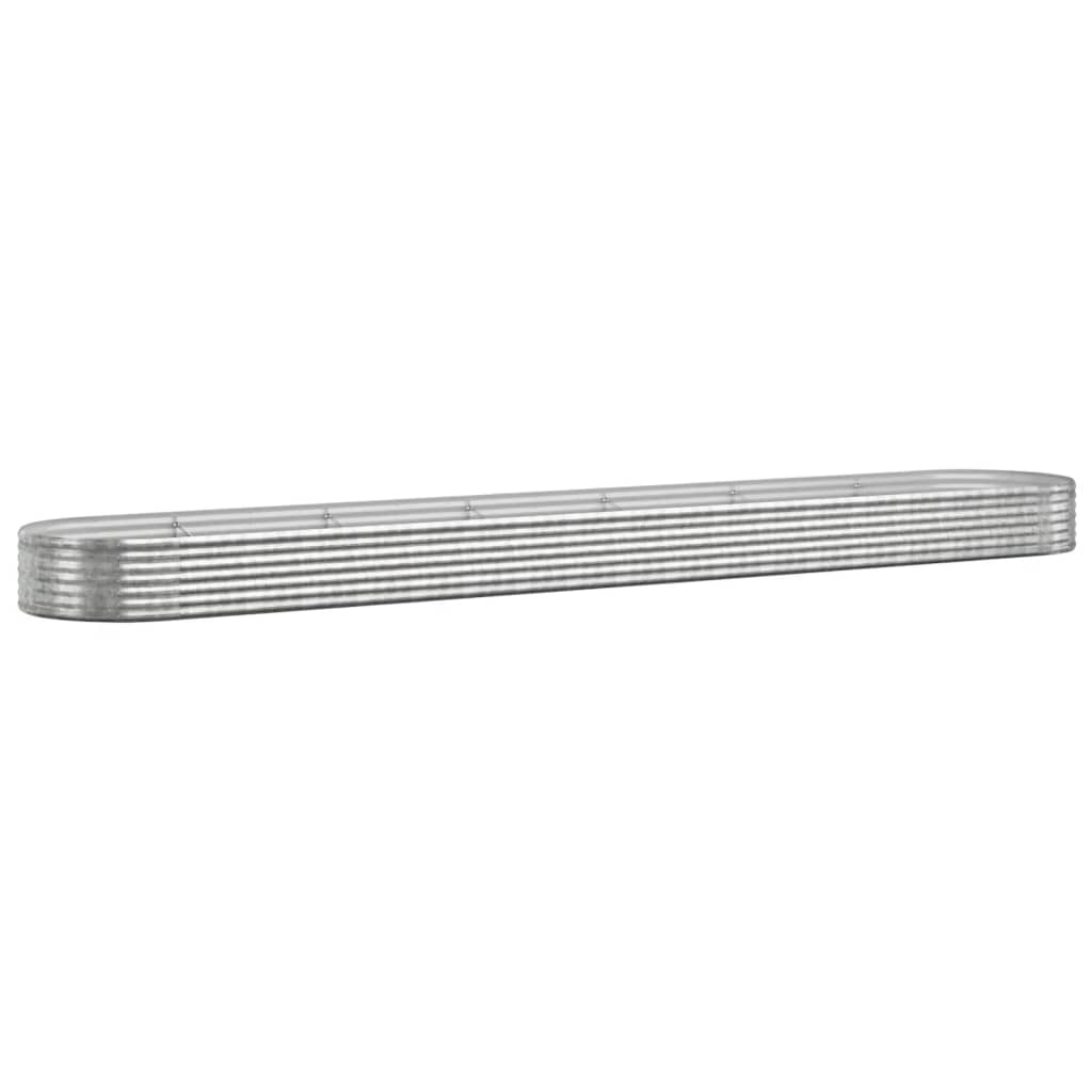 Raised bed powder-coated steel 544x100x36 cm silver