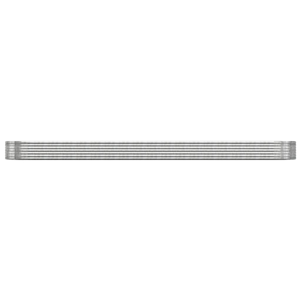 Raised bed powder-coated steel 544x100x36 cm silver