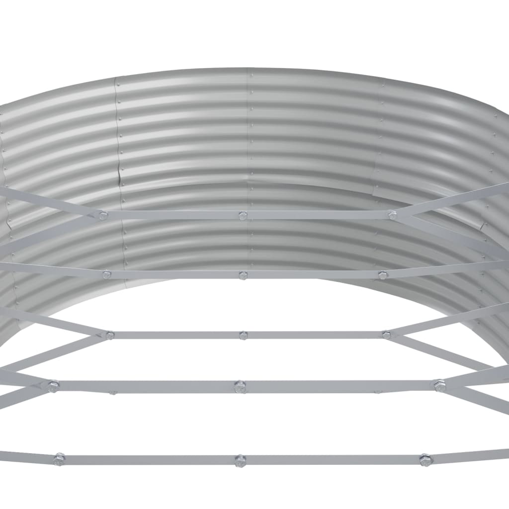 Raised bed powder-coated steel 544x100x36 cm silver