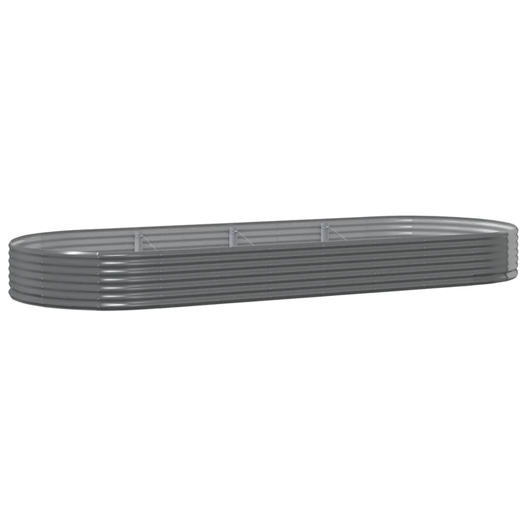 Hochbeet Verzinkter Stahl 373x140x36 cm Grau