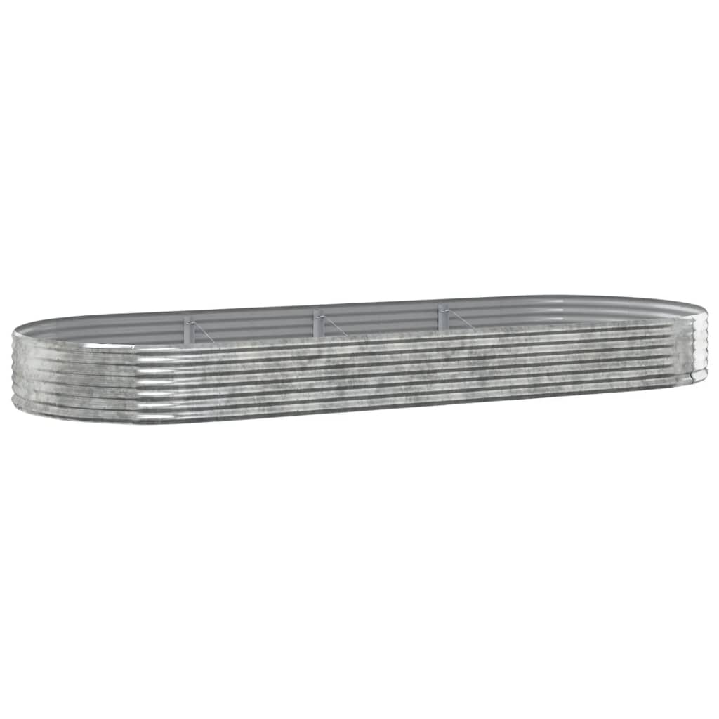 Raised bed powder-coated steel 373x140x36 cm silver