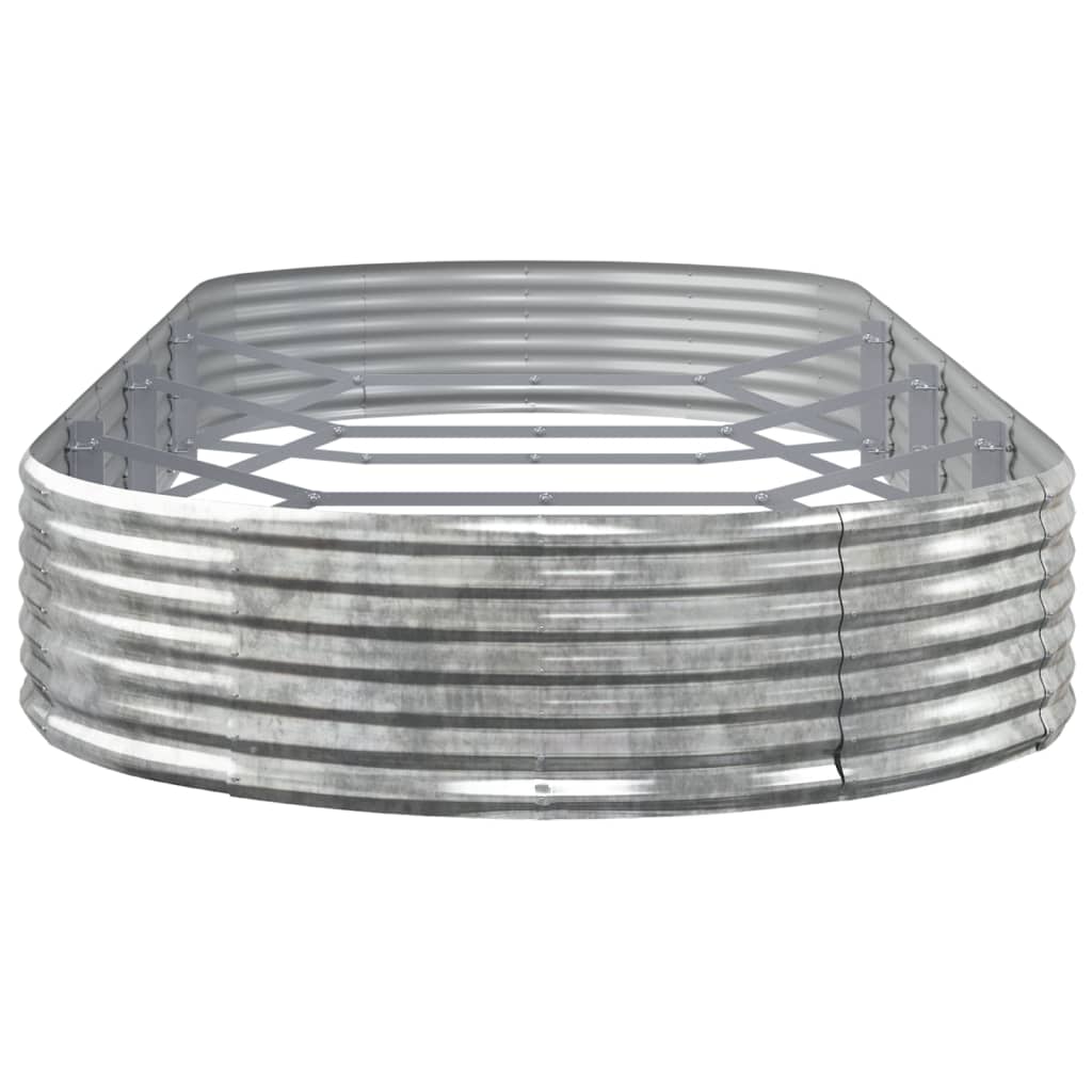 Raised bed powder-coated steel 373x140x36 cm silver