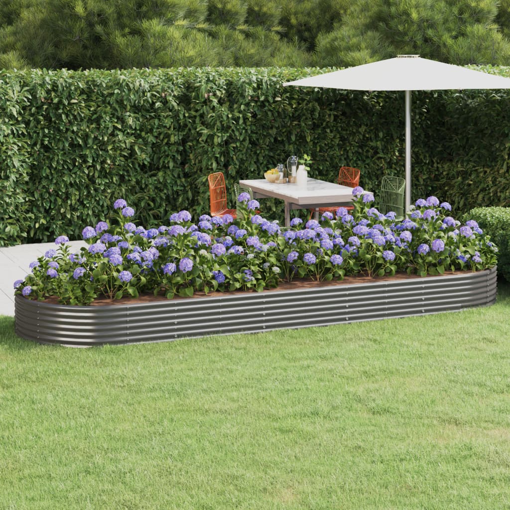 Hochbeet Verzinkter Stahl 450x140x36 cm Grau