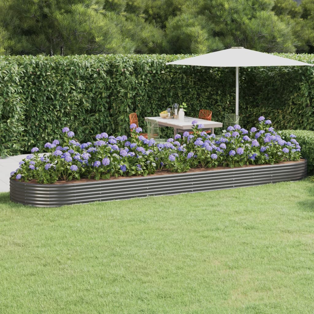Hochbeet Verzinkter Stahl 523x140x36 cm Grau
