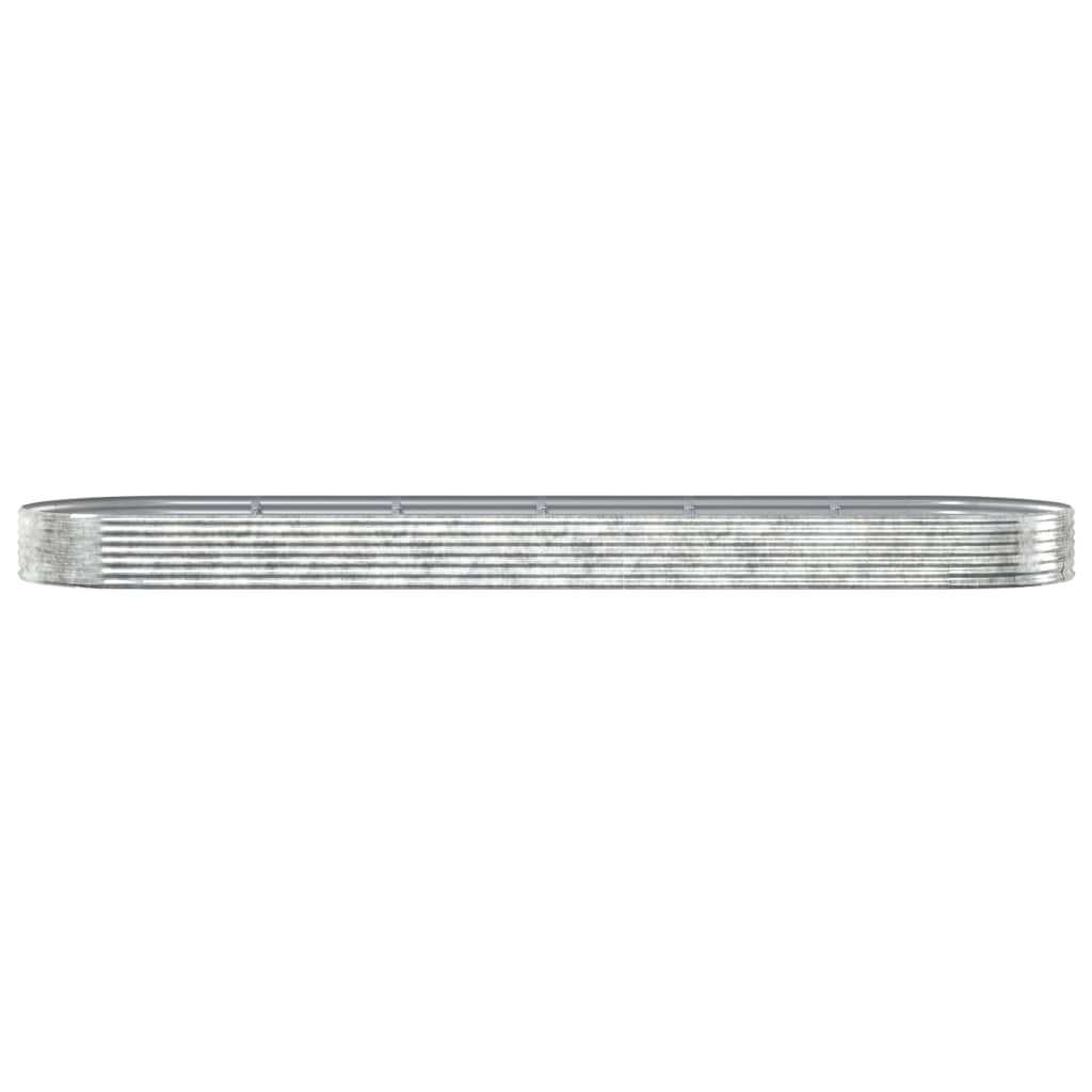 Raised bed powder-coated steel 523x140x36 cm silver