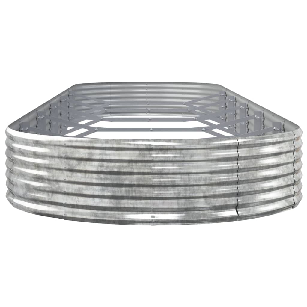 Raised bed powder-coated steel 523x140x36 cm silver