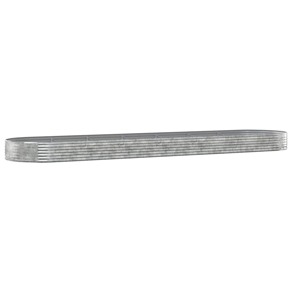 Raised bed powder-coated steel 600x140x36 cm silver