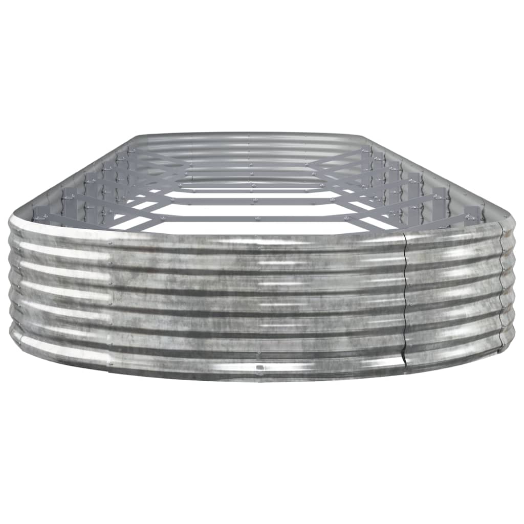 Raised bed powder-coated steel 600x140x36 cm silver