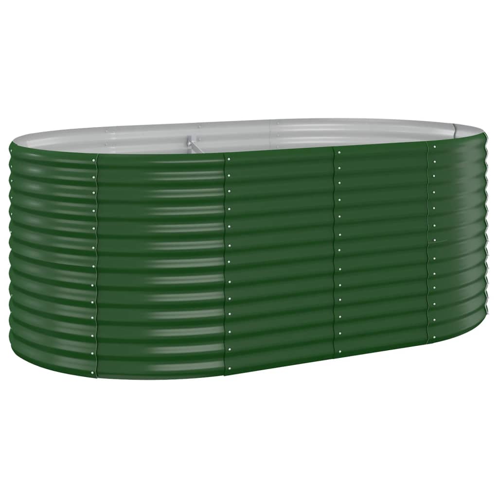 Raised bed powder-coated steel 175x100x68 cm green