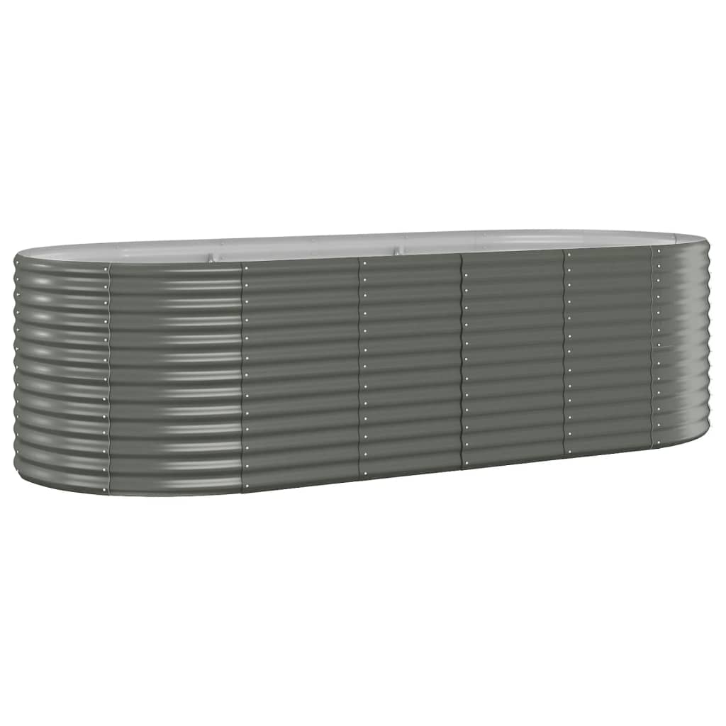Raised bed powder-coated steel 249x100x68 cm grey