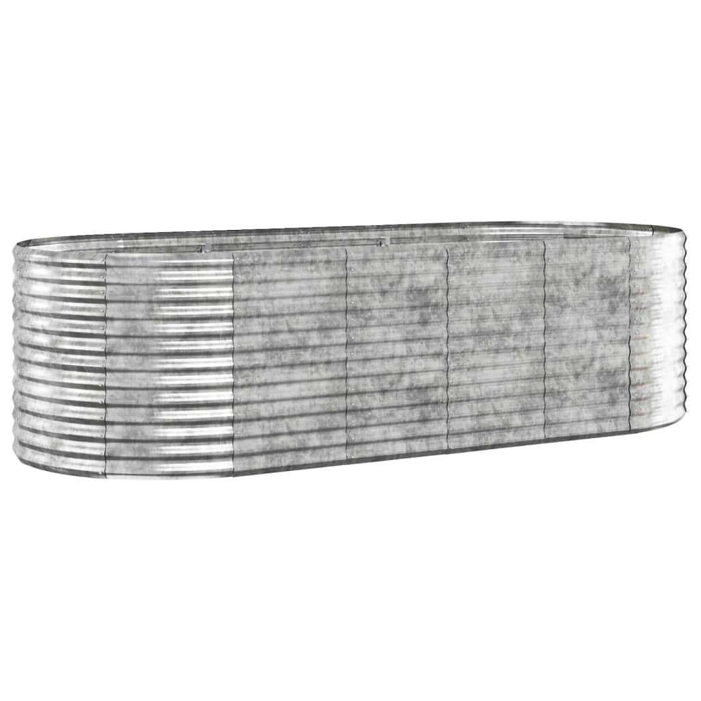 Hochbeet Verzinkter Stahl 249x100x68 cm Silbern