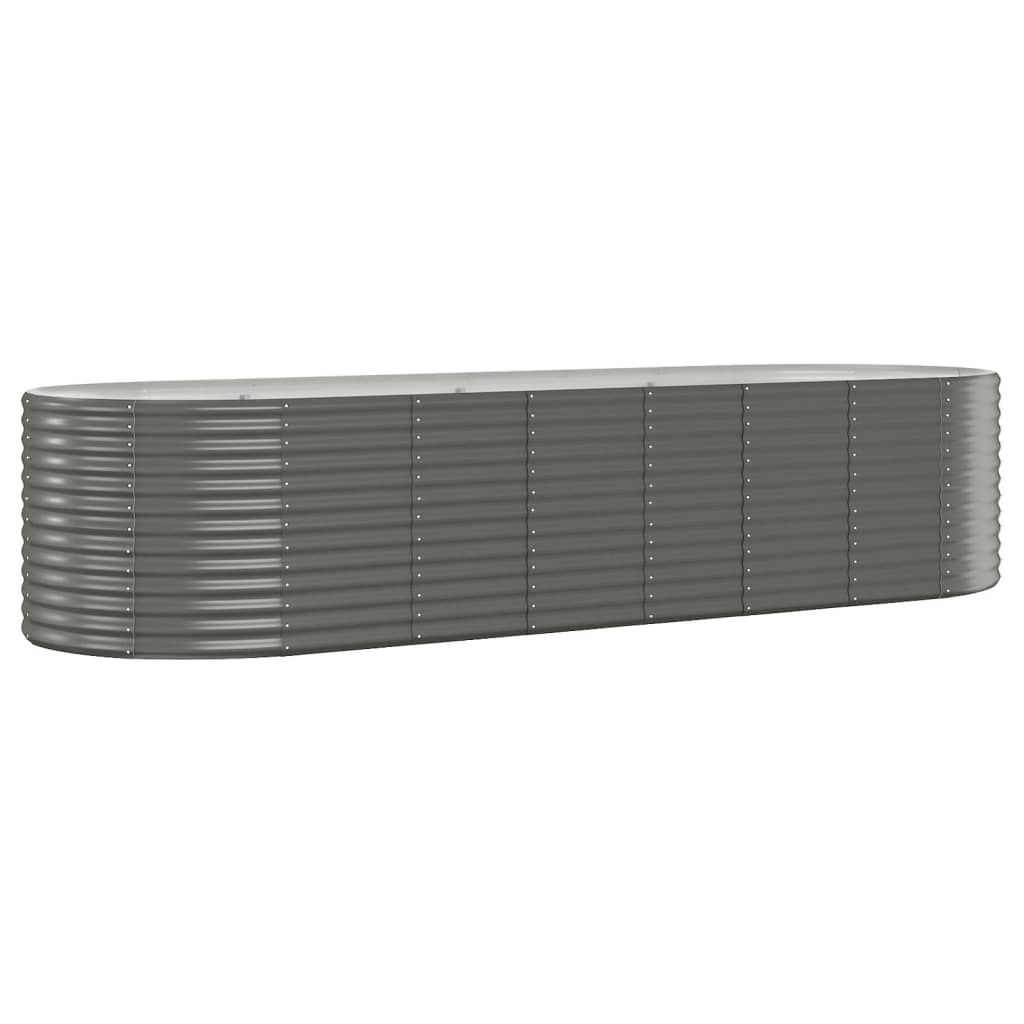 Jardinière surélevée en acier thermolaqué 322x100x68 cm gris