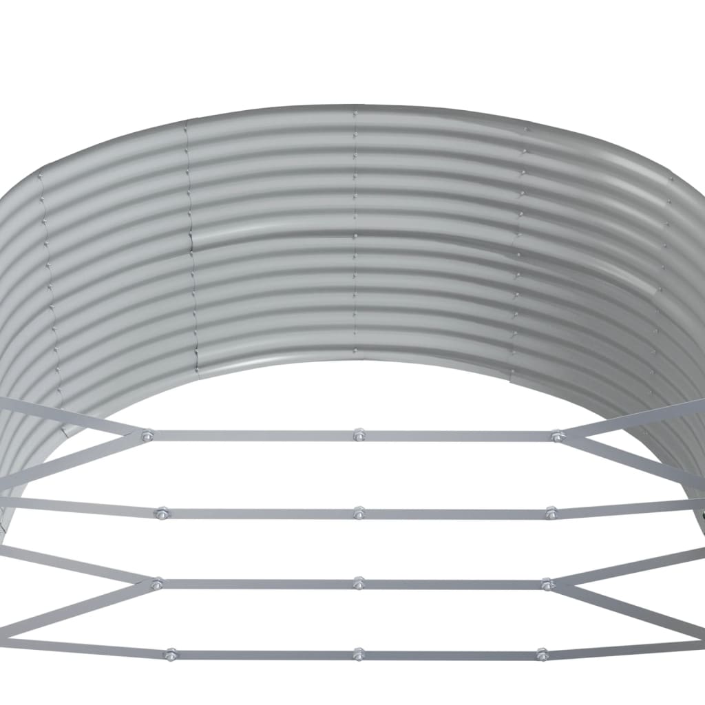 Hochbeet Grau 212x140x68 cm Verzinkter Stahl
