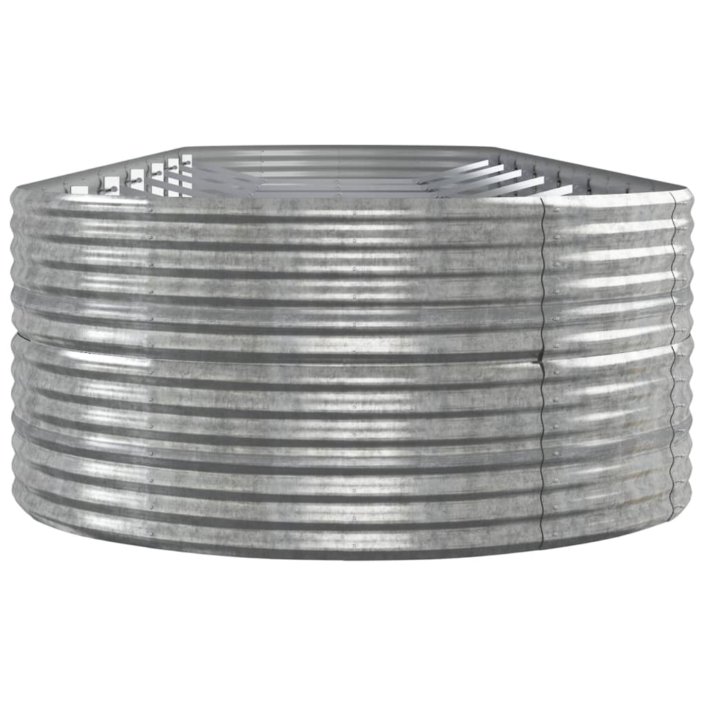 Lit surélevé en acier thermolaqué 584x140x68 cm argent