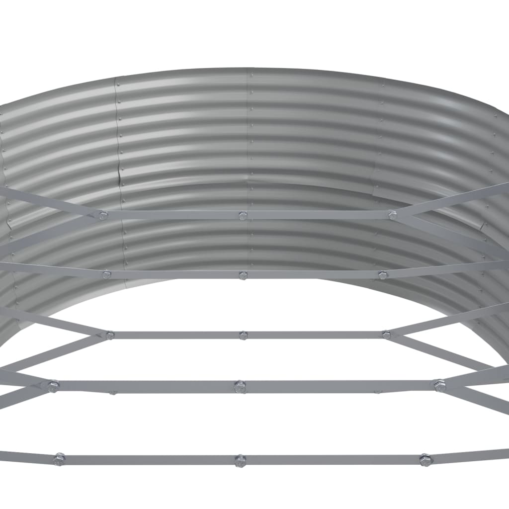 Lit surélevé en acier thermolaqué 584x140x68 cm argent