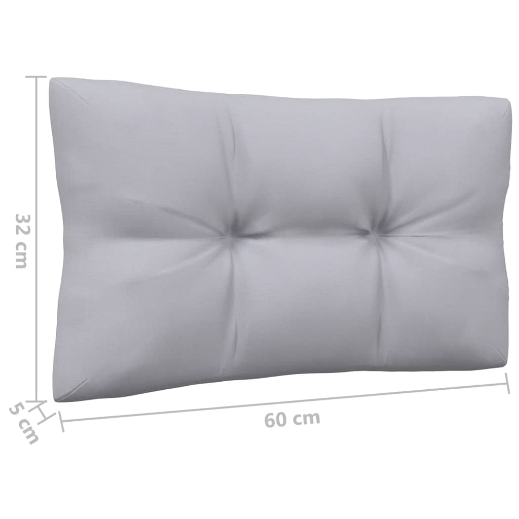3-seater garden sofa with grey cushions solid pine wood