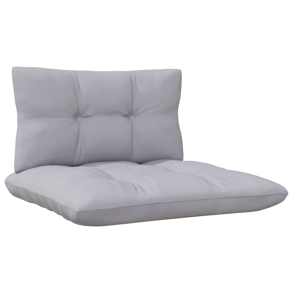 4-seater garden sofa with grey cushions solid pine wood
