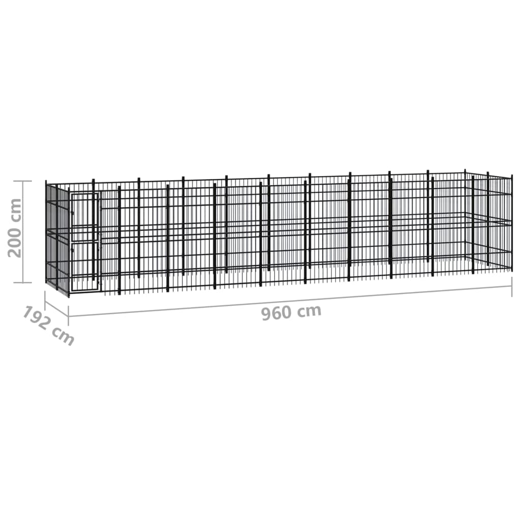 Niche extérieure en acier pour chien 18,43 m²