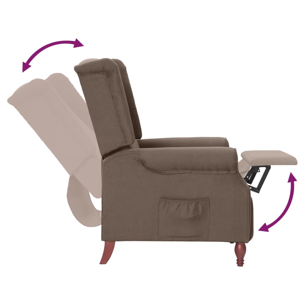 Relaxsessel Taupe Stoff