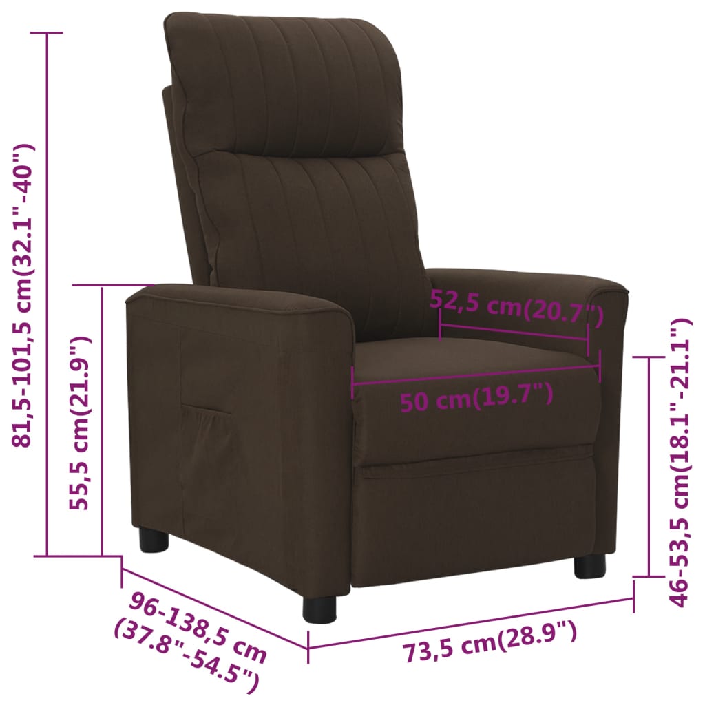 Relaxsessel Dunkelbraun Stoff