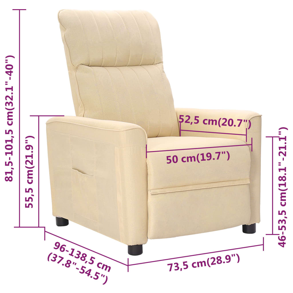 Relaxsessel Creme Stoff