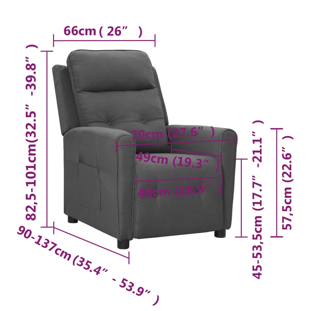 Relaxsessel Hellgrau Stoff