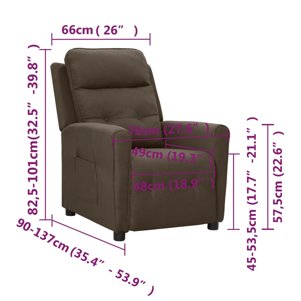Relaxsessel Dunkelbraun Stoff