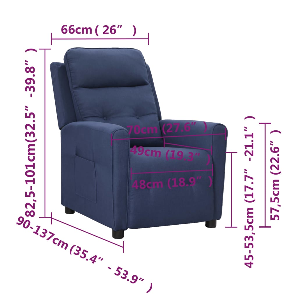 Relaxsessel Blau Stoff