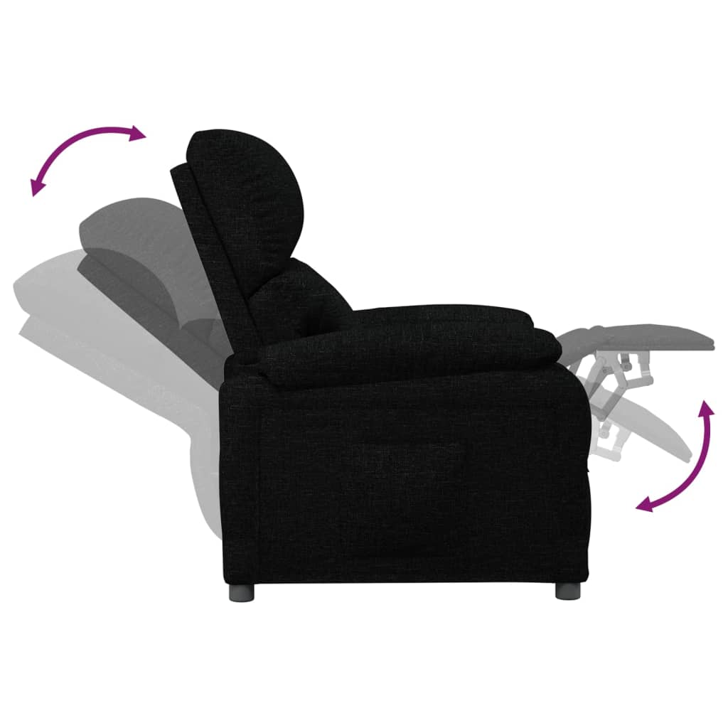 Fauteuil de relaxation tissu noir