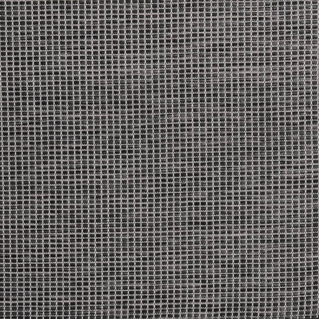 Outdoor rug flat weave 80x250 cm grey