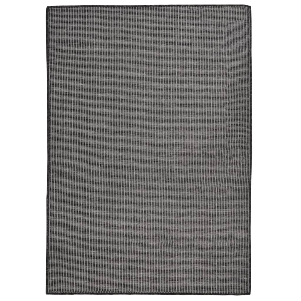 Outdoor rug flat weave 140x200 cm grey