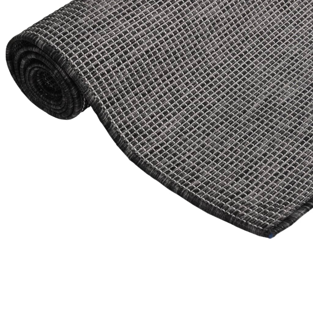 Outdoor rug flat weave 140x200 cm grey