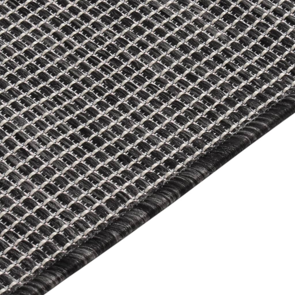Outdoor rug flat weave 140x200 cm grey
