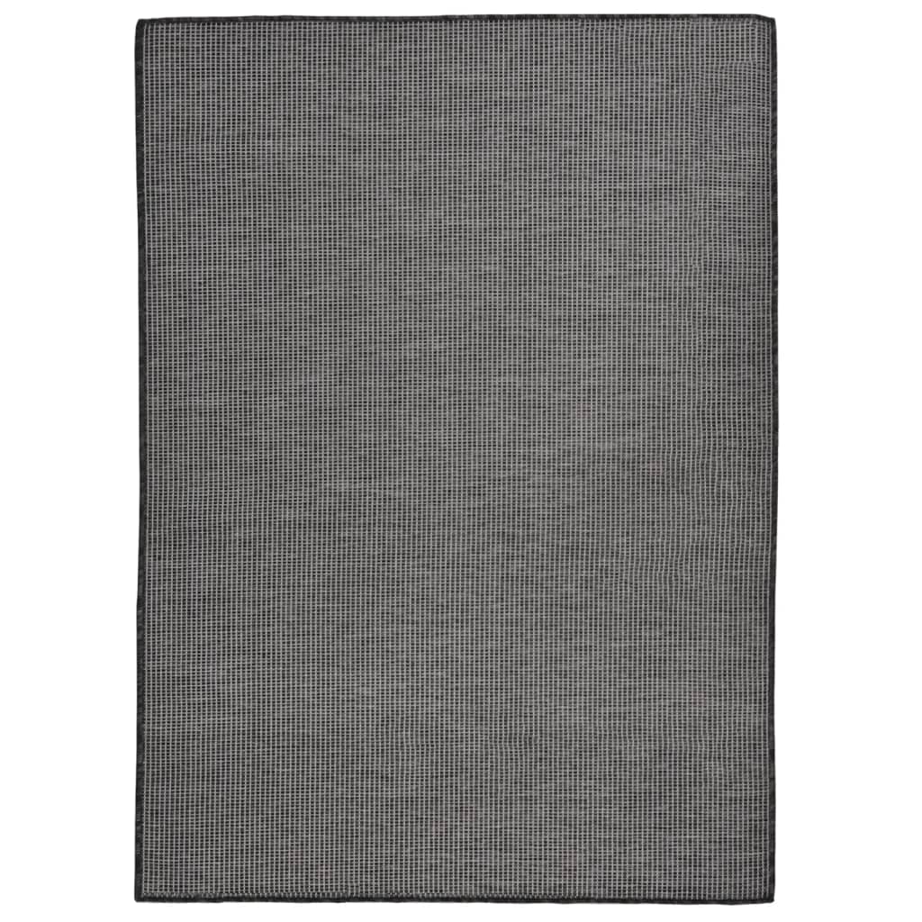 Outdoor rug flat weave 200x280 cm grey
