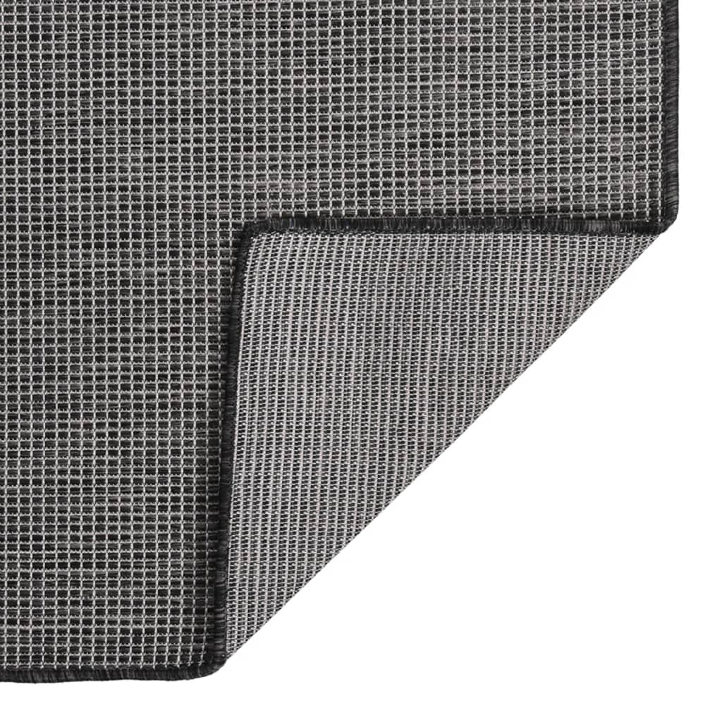 Outdoor rug flat weave 200x280 cm grey