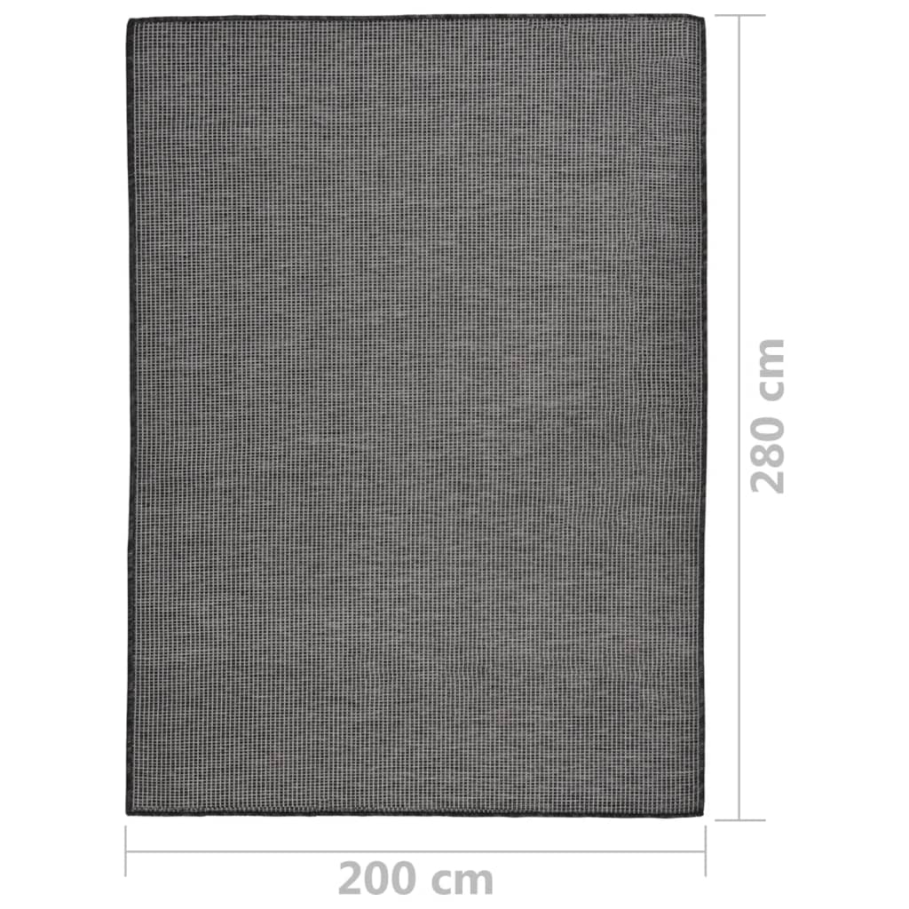 Outdoor rug flat weave 200x280 cm grey