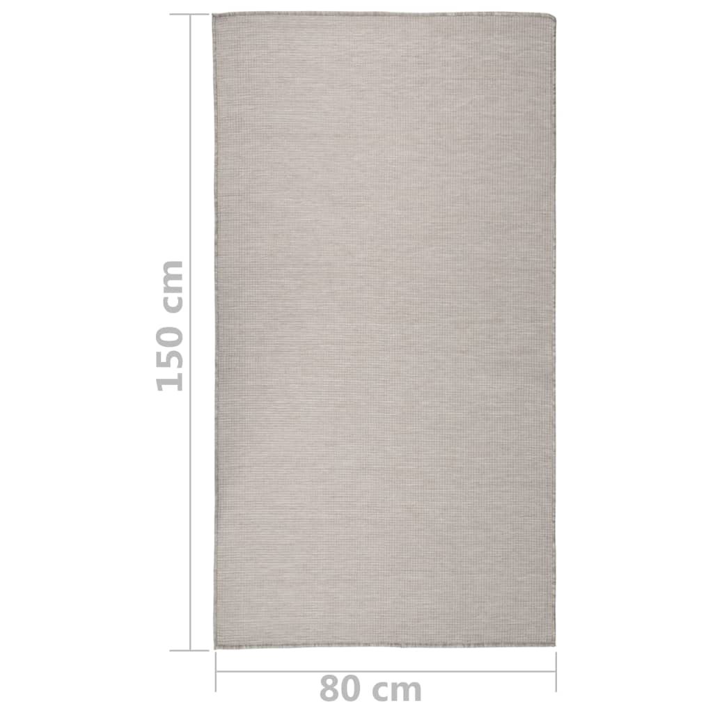 Outdoor rug flat weave 80x150 cm taupe