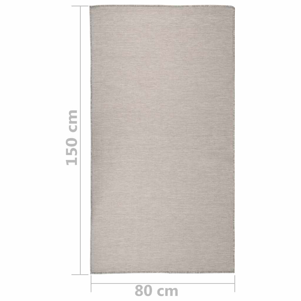 Outdoor-Teppich Flachgewebe 80x150 cm Hellgrau