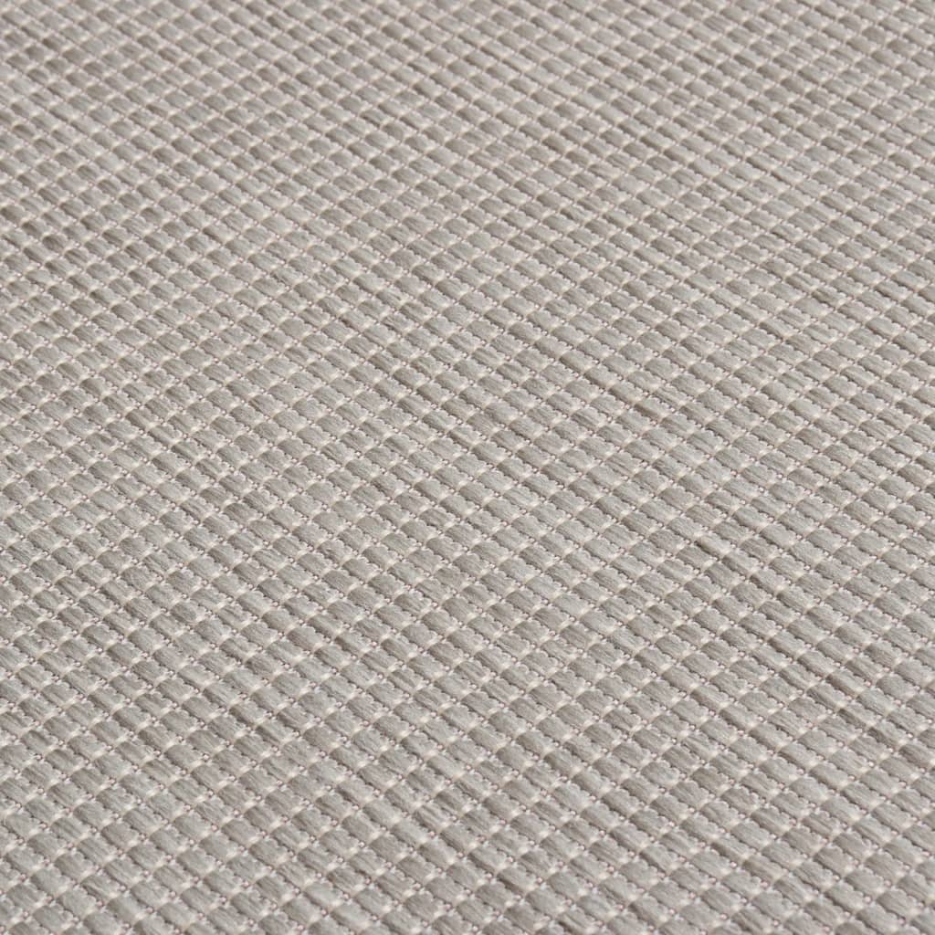 Tapis d'extérieur tissé plat 100x200 cm taupe