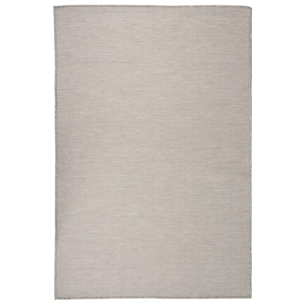Outdoor rug flat weave 120x170 cm taupe