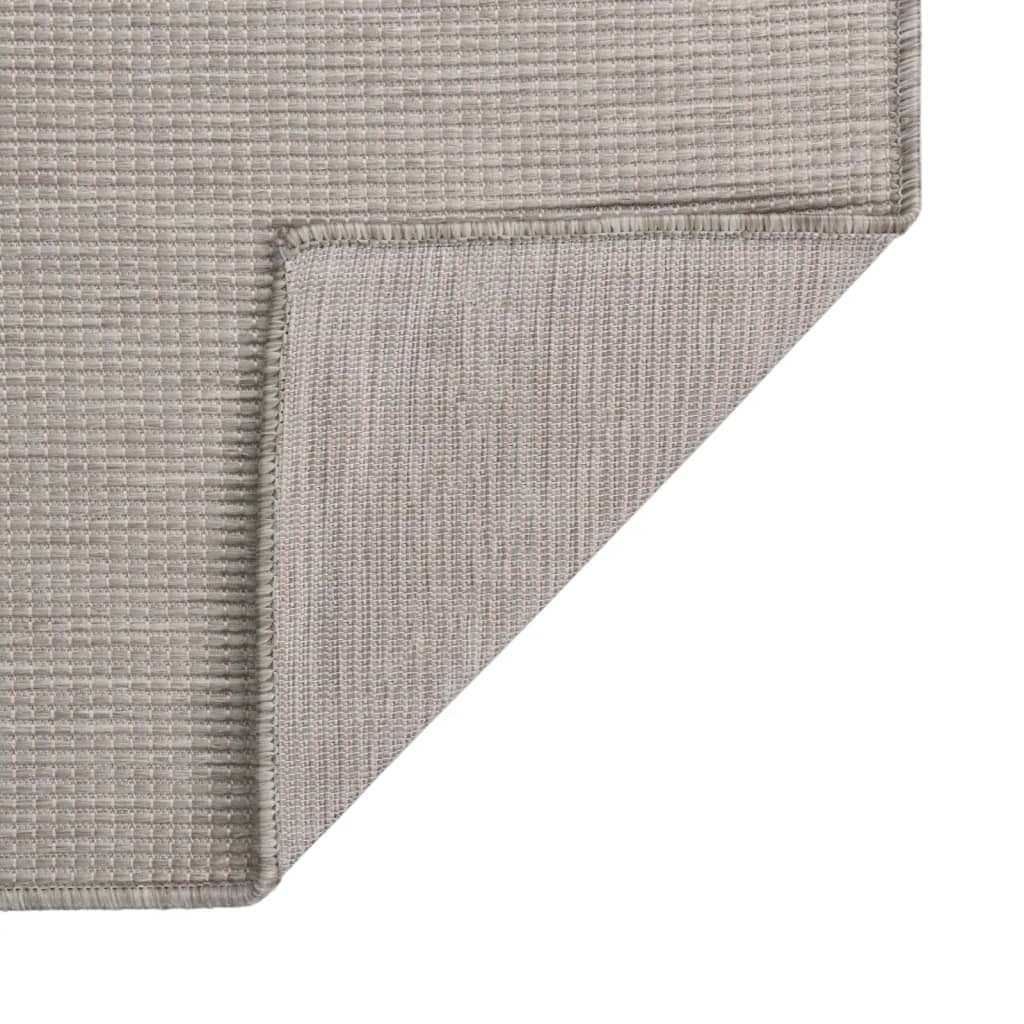 Outdoor rug flat weave 120x170 cm taupe