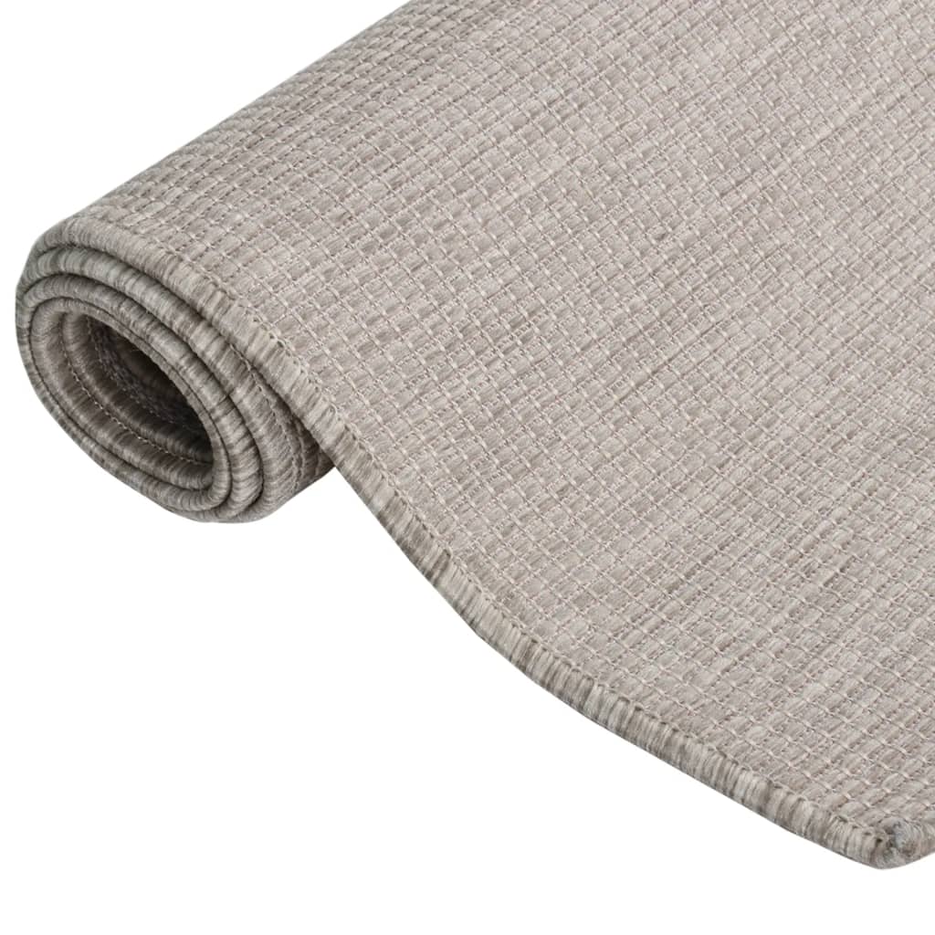 Outdoor rug flat weave 120x170 cm taupe