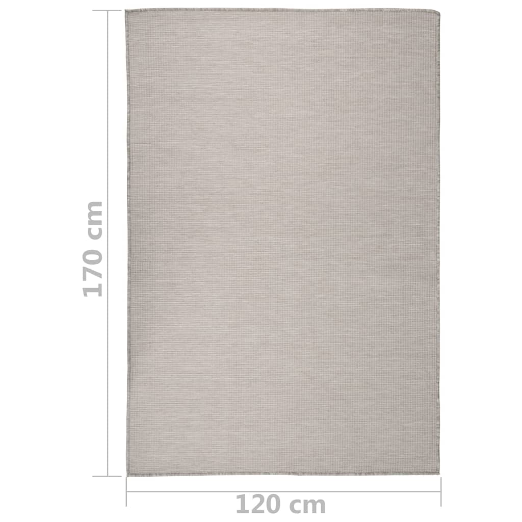 Outdoor rug flat weave 120x170 cm taupe