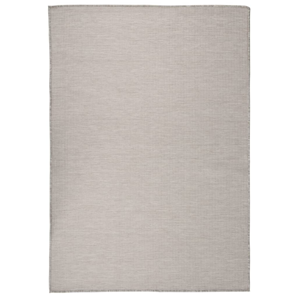Outdoor rug flat weave 140x200 cm taupe