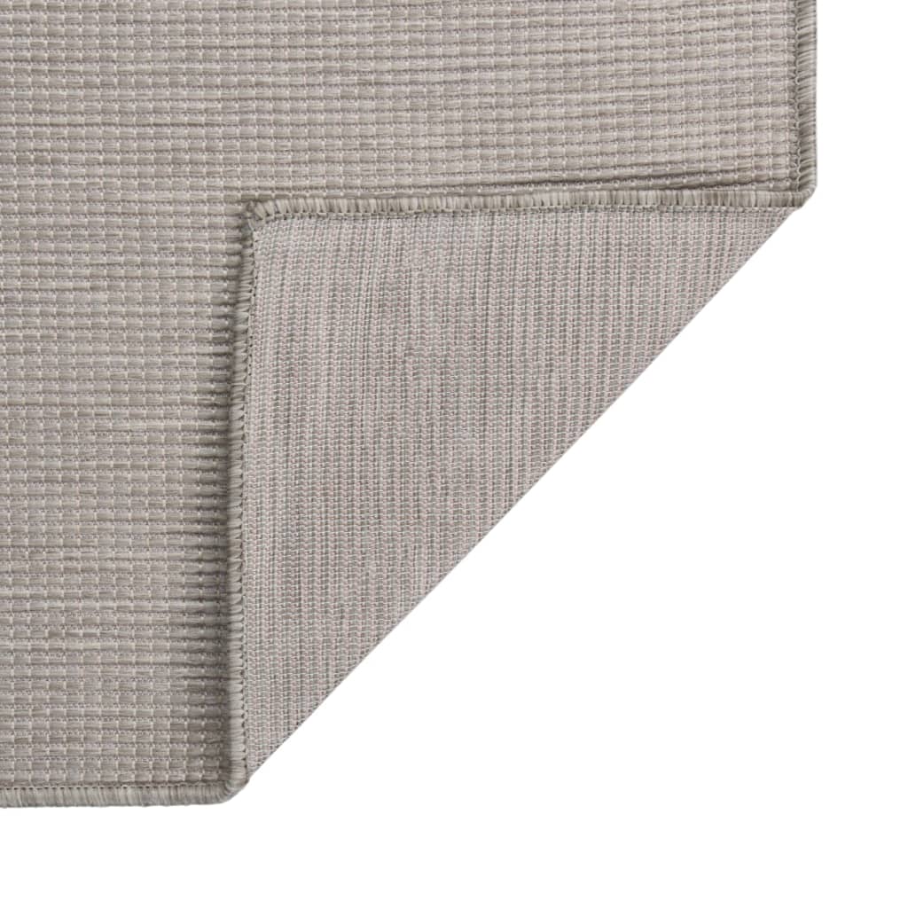 Outdoor rug flat weave 140x200 cm taupe