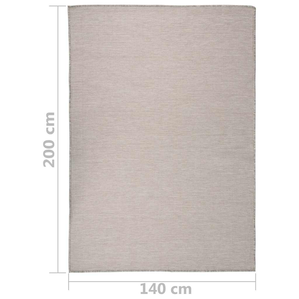 Outdoor-Teppich Flachgewebe 140x200 cm Hellgrau
