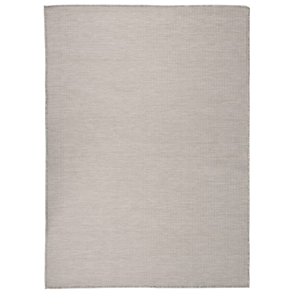 Outdoor rug flat weave 200x280 cm taupe